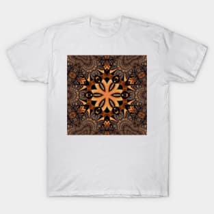 GOLDEN coloured Leather-bound BOOK KALEIDOSCOPE DESIGN and PATTERN T-Shirt